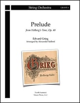 Prelude from Holberg's Time Op. 40 (Holberg Suite) Orchestra sheet music cover